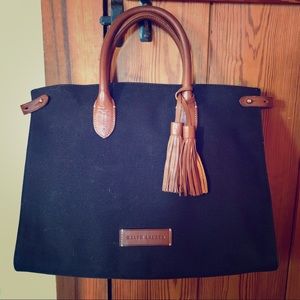 Ralph Lauren Canvas Tassel Tote / Handbag